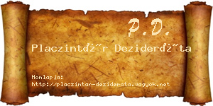 Placzintár Dezideráta névjegykártya